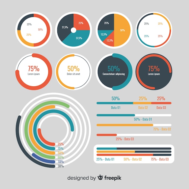 Collection d'éléments plats infographiques Vecteur gratuit