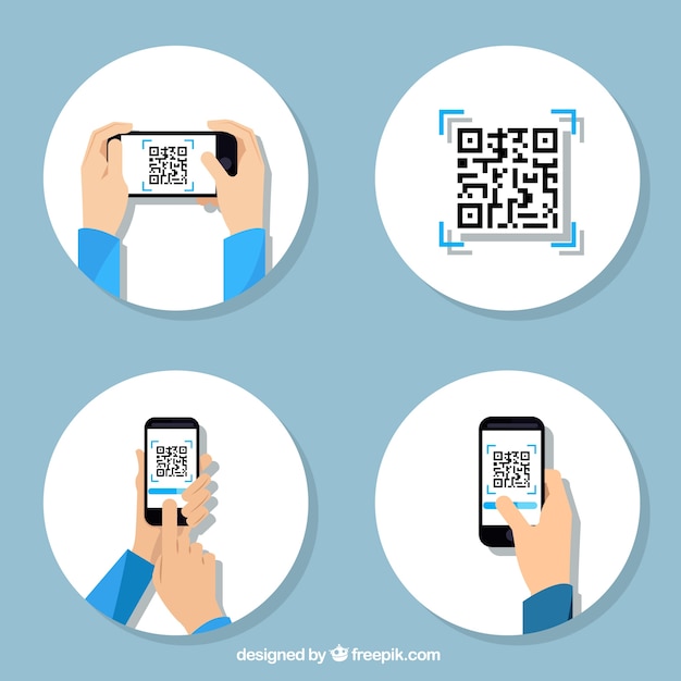 Collection d'étapes à utiliser un code de qr Vecteur gratuit