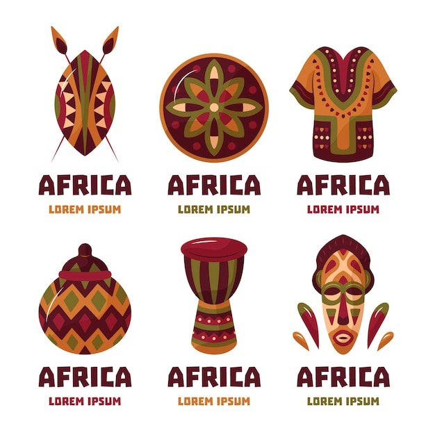 Collection De Logo Afrique | Vecteur Gratuite