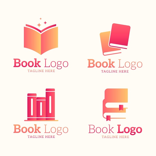 Collection De Logo De Livre Design Plat | Vecteur Gratuite