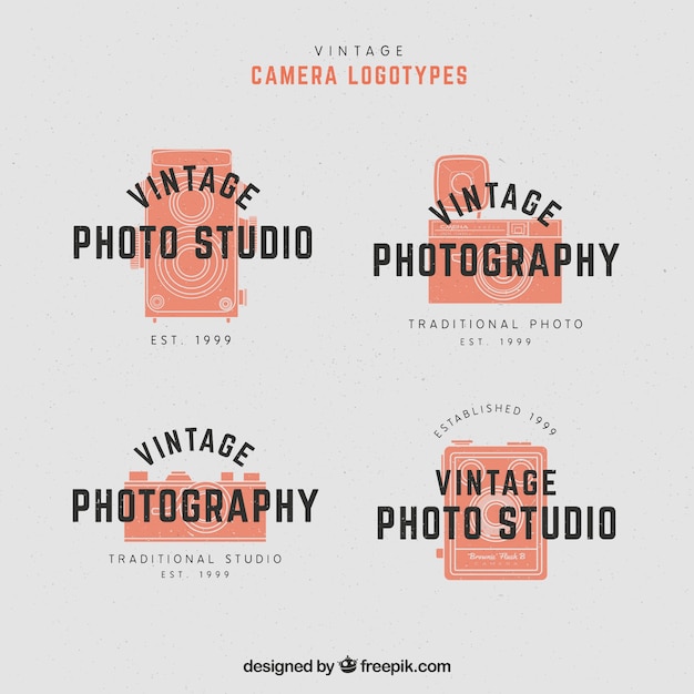 Collection Logo Logo Caméra Orange | Vecteur Gratuite