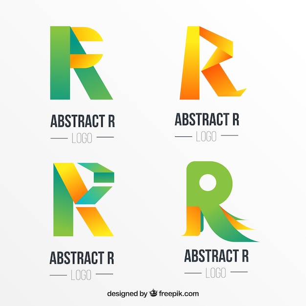 Collection logo logo lettre abstraite Vecteur gratuit