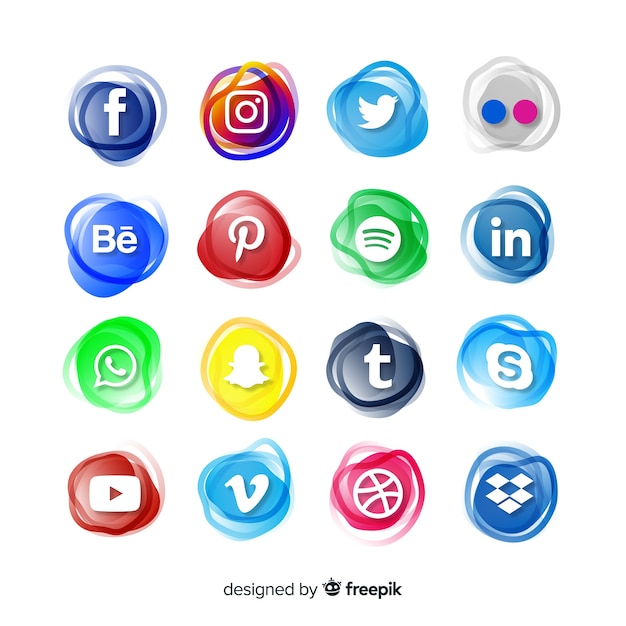 Collection de logo de médias sociaux Vecteur gratuit