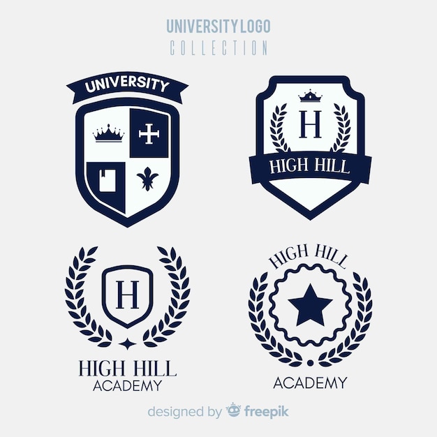 Collection de logo  universitaire  color  avec un design 