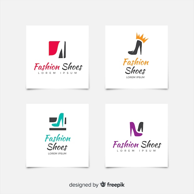 Collection de logos de chaussures de mode Vecteur gratuit