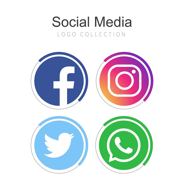 Collection De Logos De Medias Sociaux Populaires Vecteur Gratuite