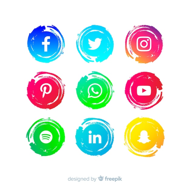 Collection de logos de médias sociaux Vecteur gratuit