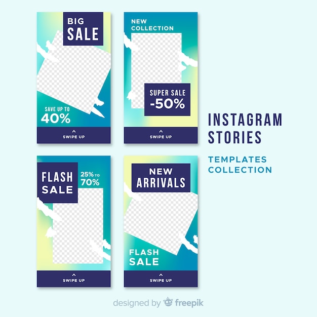 Collection de modèles d'histoires de vente instagram Vecteur gratuit