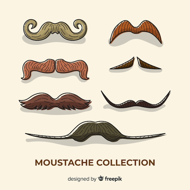 Collection De Moustache Vecteur Gratuite