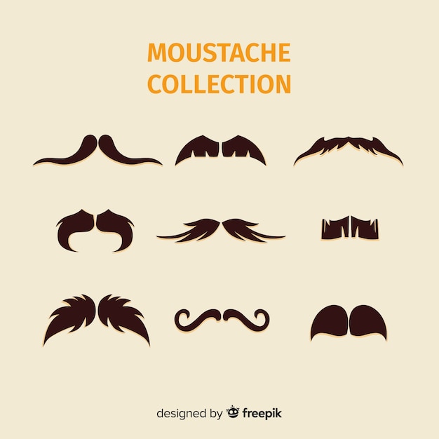 Collection De Moustache Vecteur Gratuite