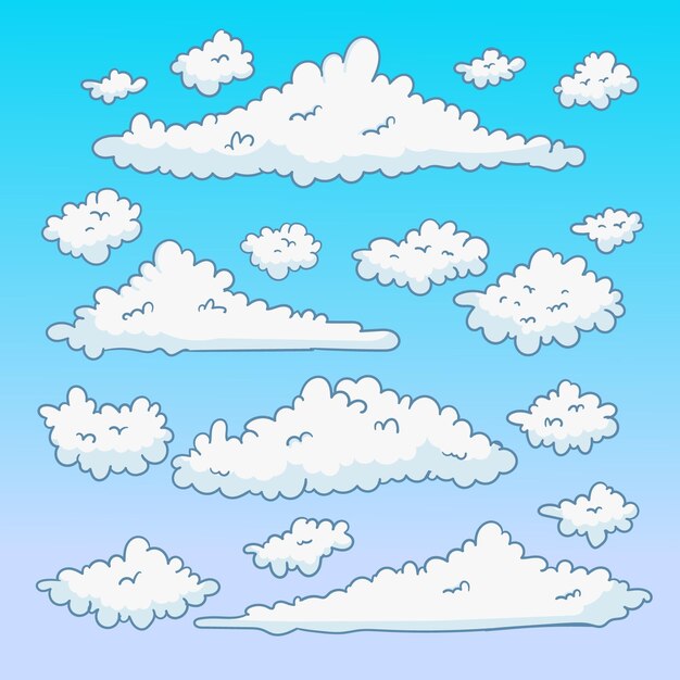 Collection De Nuages Dessin S La Main Vecteur Gratuite