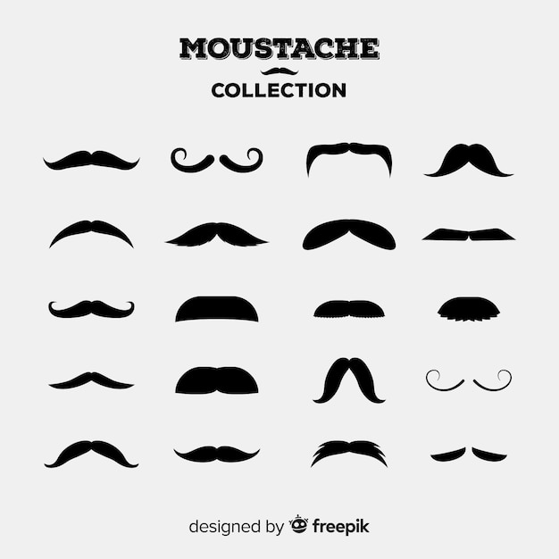 Collection Originale De Moustache Avec Design Plat Vecteur Gratuite