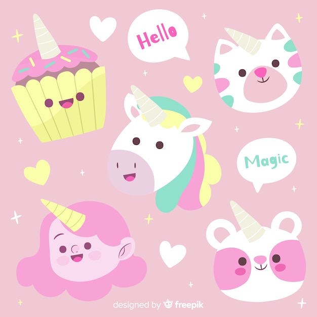 Collection De Personnages De Licorne Kawaii Télécharger