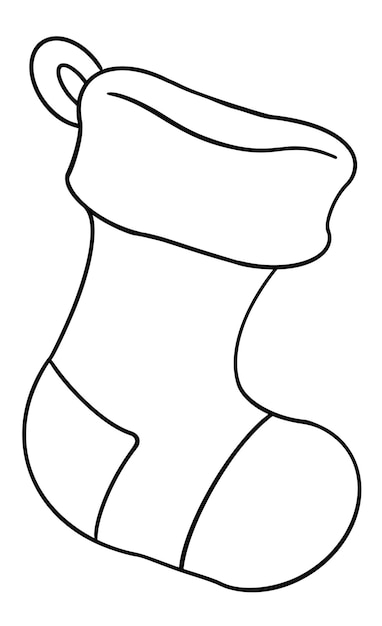 Coloriage De Chaussettes De Noël  Vecteur Premium