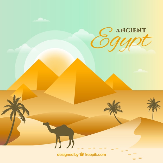 Composition de l'egypte ancienne avec un design plat Vecteur gratuit
