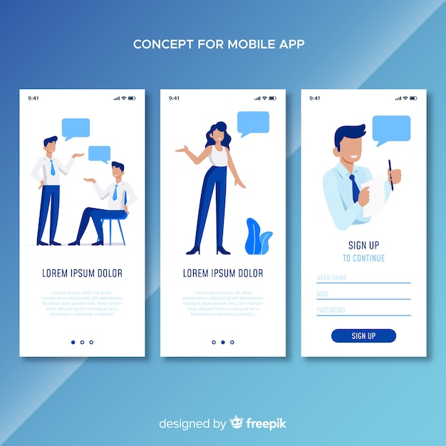 Concept d'application mobile Vecteur gratuit