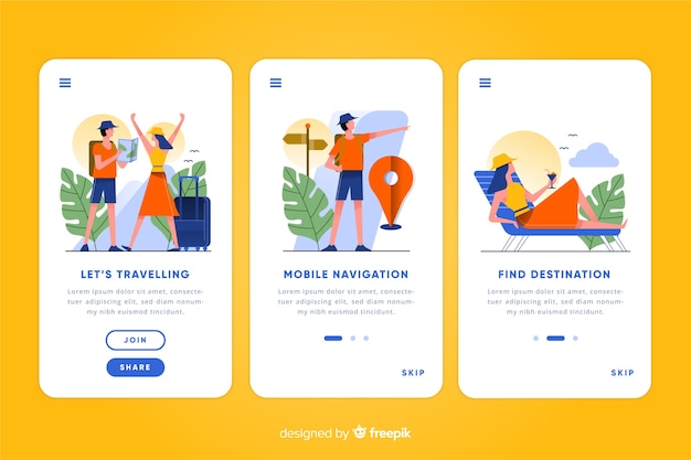 Concept d'application mobile Vecteur gratuit