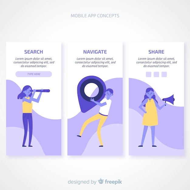 Concept d'application mobile Vecteur gratuit