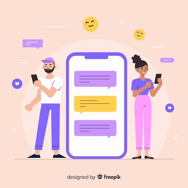 Concept d'application de rencontres permettant aux gens de trouver des amis et de l'amour Vecteur gratuit