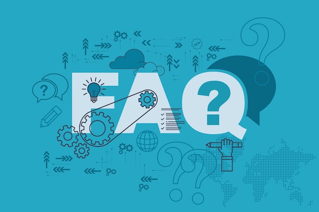 Concept de bannière de site web faq avec design plat mince ligne Vecteur Premium