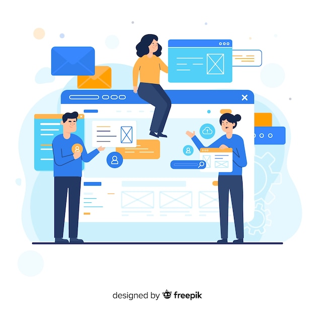Concept de configuration de site web pour la page de destination Vecteur gratuit