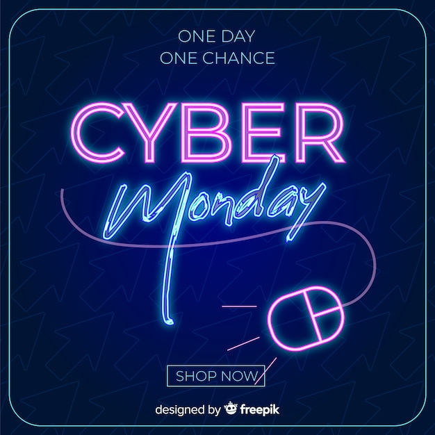 Concept de cyber lundi au design plat Vecteur gratuit