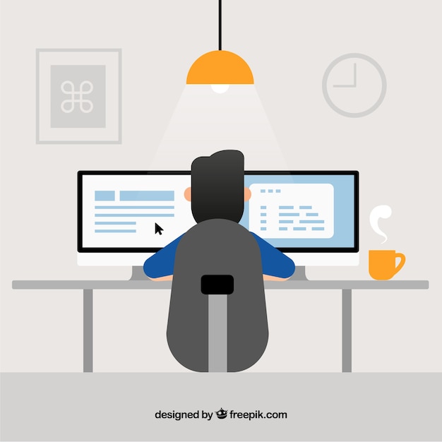 Concept de programmeurs avec un design plat Vecteur gratuit Concept de programmeurs avec un design plat Vecteur gratuit