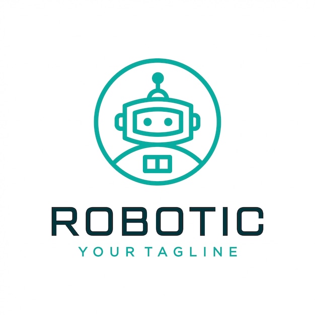 Concept De Design De Logo Robot. Logo Robotique Universel. Vecteur