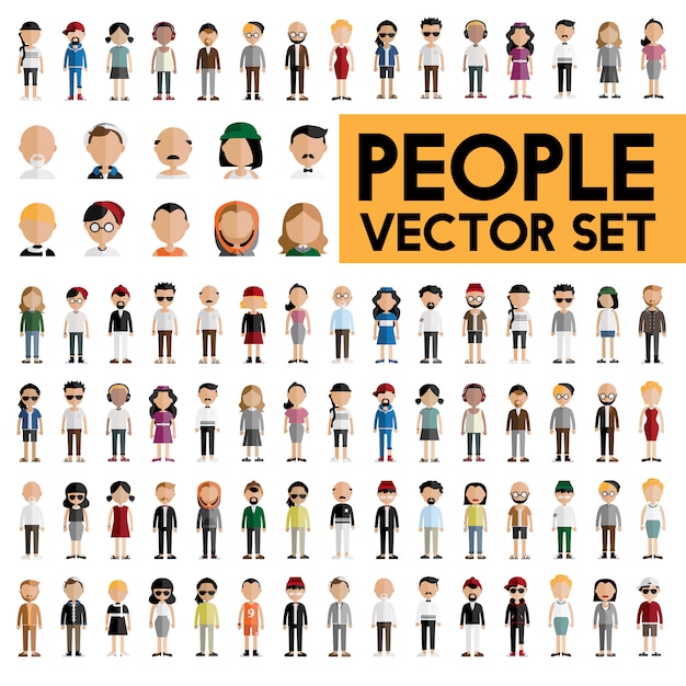 Concept de diversité communautaire personnes design plat icônes Vecteur gratuit