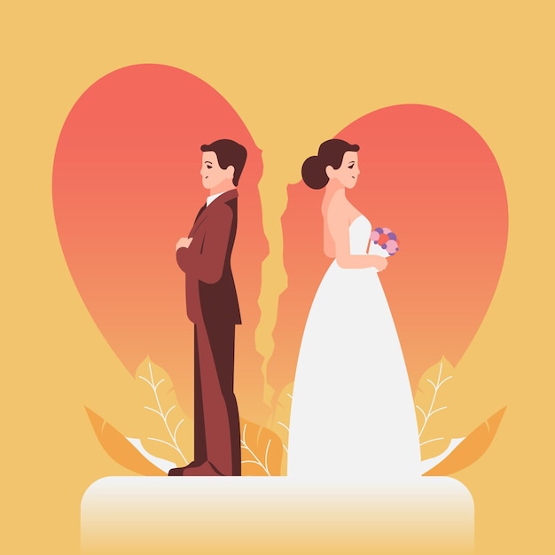 Concept De Divorce Illustré Vecteur Gratuite