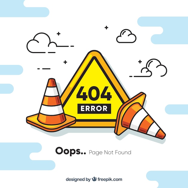 Concept d'erreur 404 avec les travaux routiers Vecteur gratuit