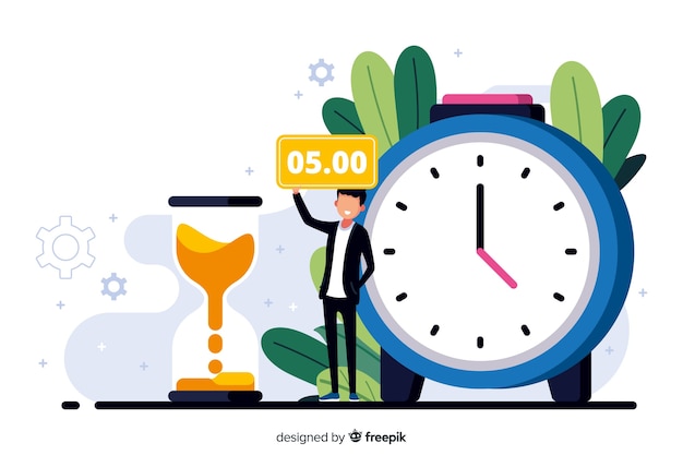 Concept de gestion du temps pour la page de destination Vecteur gratuit