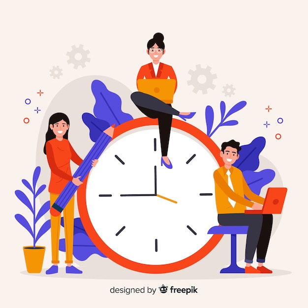 Concept de gestion du temps pour la page de destination Vecteur gratuit