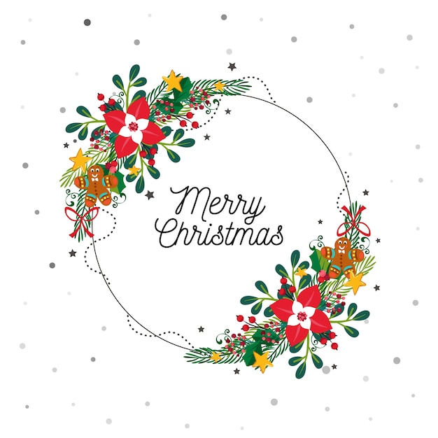 Concept de guirlande de noël design plat Vecteur gratuit