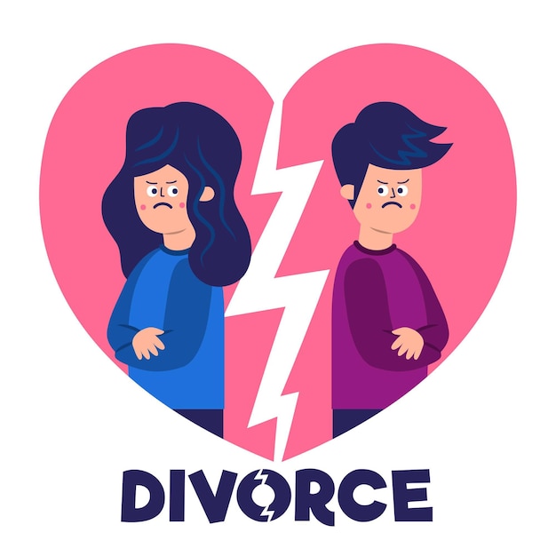 Concept D'illustration De Divorce Vecteur Gratuite