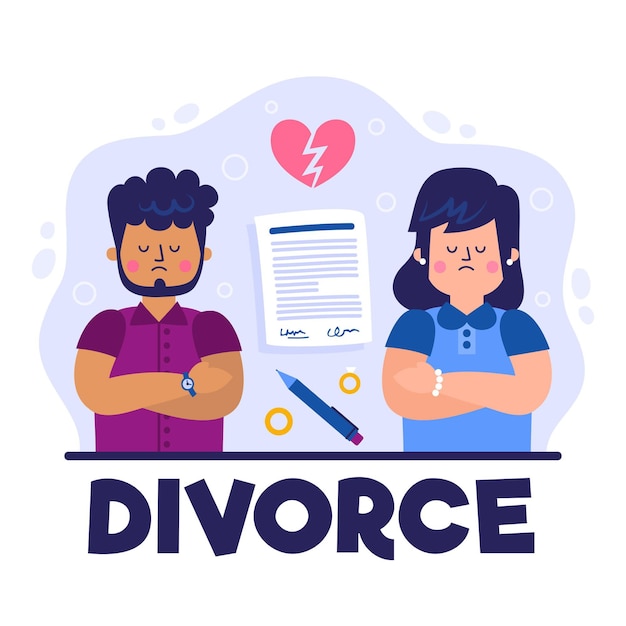 Concept D'illustration De Divorce Vecteur Gratuite