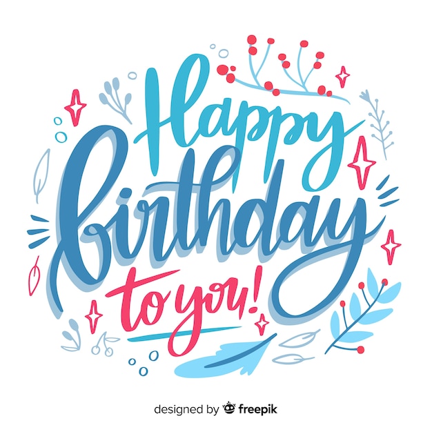 Concept De Lettrage Créatif Joyeux Anniversaire Vecteur gratuit