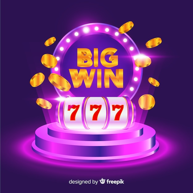 Concept De Machine à Sous Big Win Dans Un Style Réaliste Vecteur gratuit