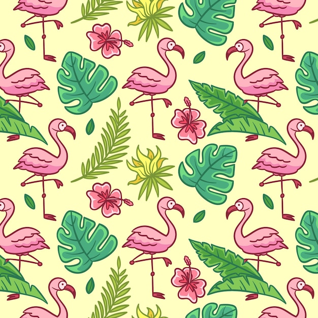 Concept De Motif Flamingo Vecteur Gratuite