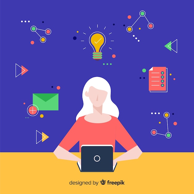Concept de productivité moderne avec un design plat Vecteur gratuit