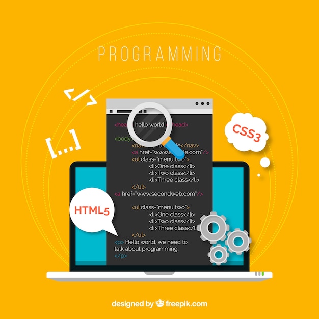 Concept de programmeurs avec un design plat Vecteur gratuit