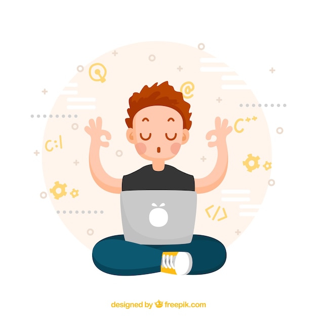 Concept de programmeurs avec un design plat Vecteur gratuit