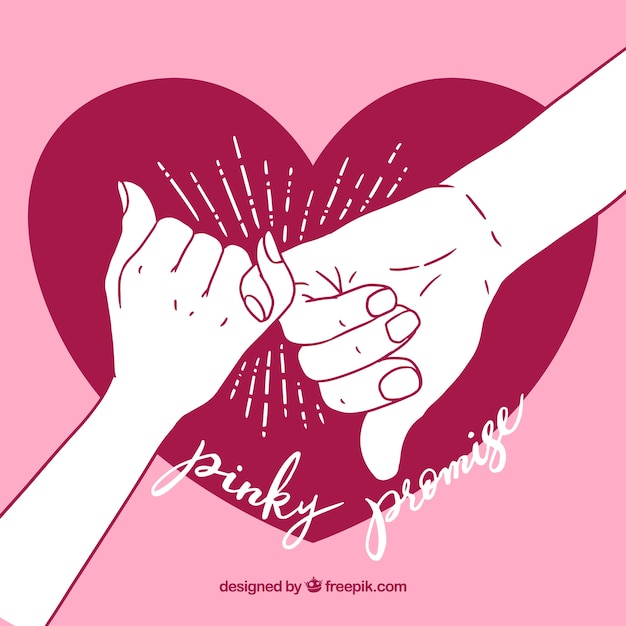 Concept de promesse pinky dessinés à la main Vecteur gratuit