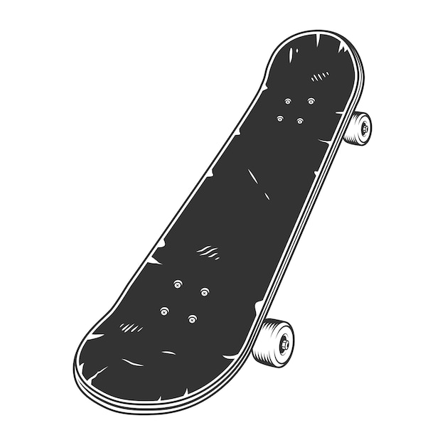 Concept De Skateboard Noir Vintage Vecteur Gratuite