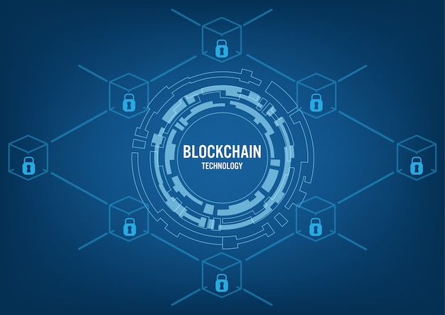 Concept technologique de la blockchain Vecteur Premium