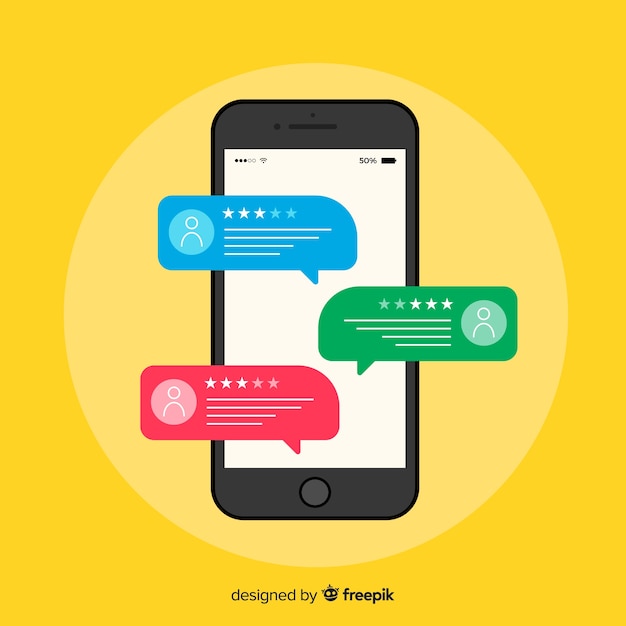 Concept de témoignage de bulle de dialogue Vecteur gratuit