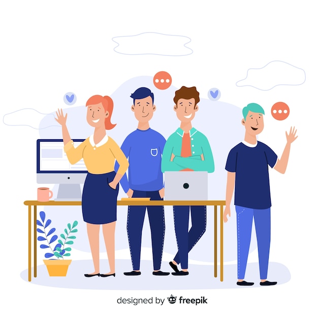 Concept de travail d'équipe pour la page de destination Vecteur gratuit