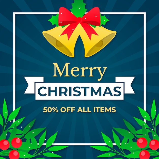Concept de vente de noël design plat Vecteur gratuit