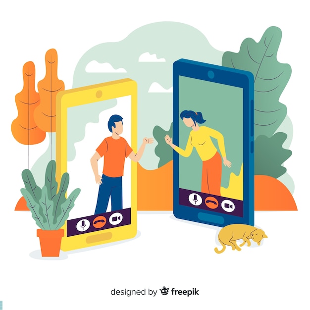 Concept de vidéoconférence pour la page de destination Vecteur gratuit