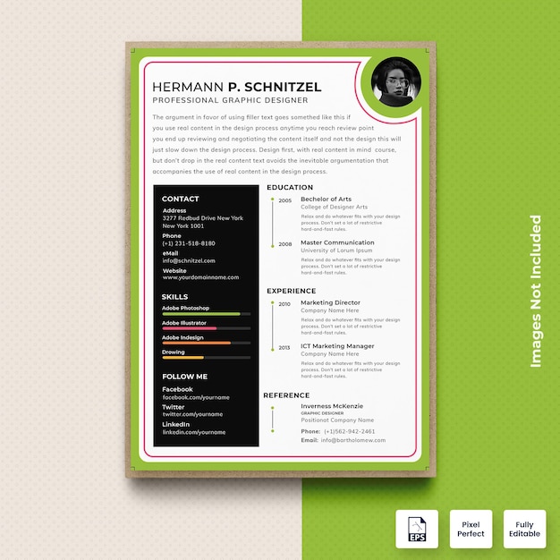 Concepteur Bordure Verte Cv Modèle De Cv Vecteur Premium | Vecteur Premium